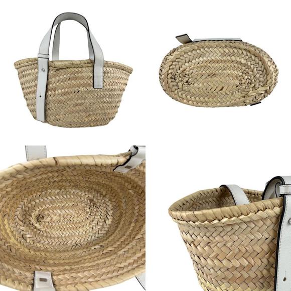 LOEWE Small Basket Handbag in Straw Leather (White/Natural) for Women (z6452) - Picture 3 of 5
